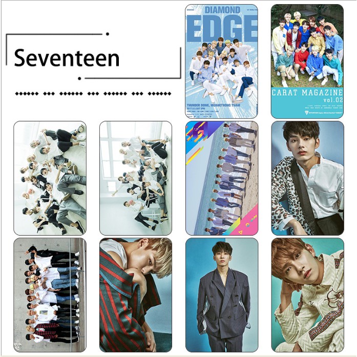 Ảnh bỏ ví Card dẻo 10 tấm hình Seventeen