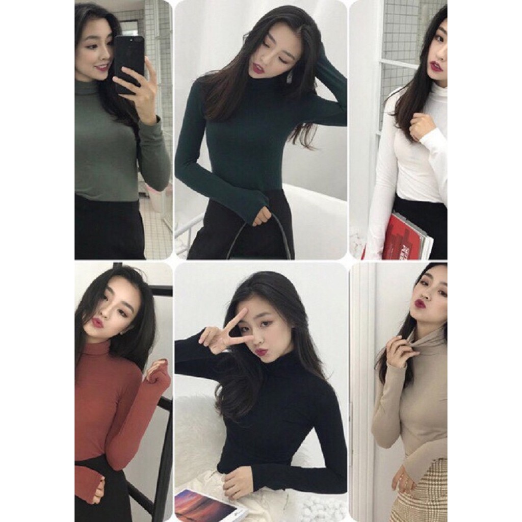 Áo Giữ Nhiệt Thun Lạnh Cổ Ba Phân Chất Đẹp Cho Nàng