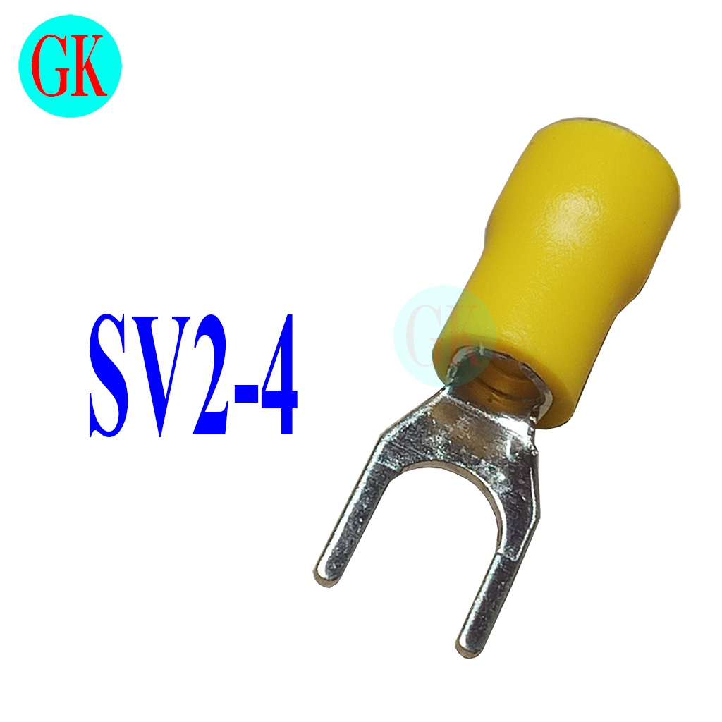 (100 cái) Đầu cốt điện SV2-4 màu vàng [K-05-02]