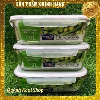 💗freeship💗hộp thủy tinh hình chữ nhật lock&lock 1l
