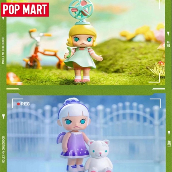 ★Hgtoys★  Popmart Molly Dòng tuổi thơ của tôi hộp mù búp bê quà tặng trang trí hợp thời trang