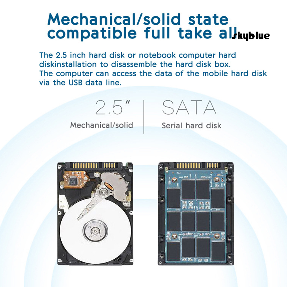 [SK]2.5inch USB3.0 SATA HDD External Hard Drive Disk Enclosure for Windows Linux