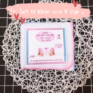 Set 10 khăn sữa 4 lớp