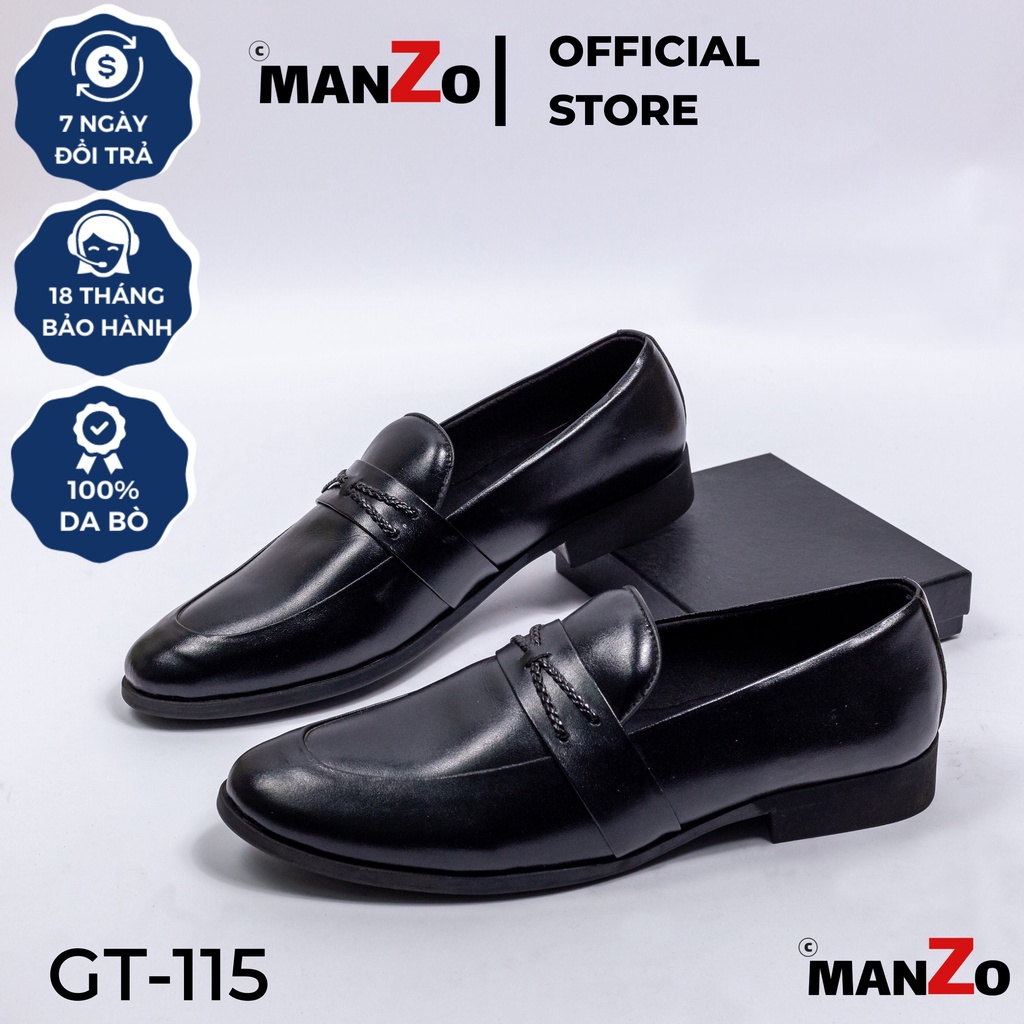 - Giày Lười Nam Công Sở Da Bò Nhập Khẩu Cao Cấp MANZO - Giày Dép Bảo Hành 12 Tháng – GT 115