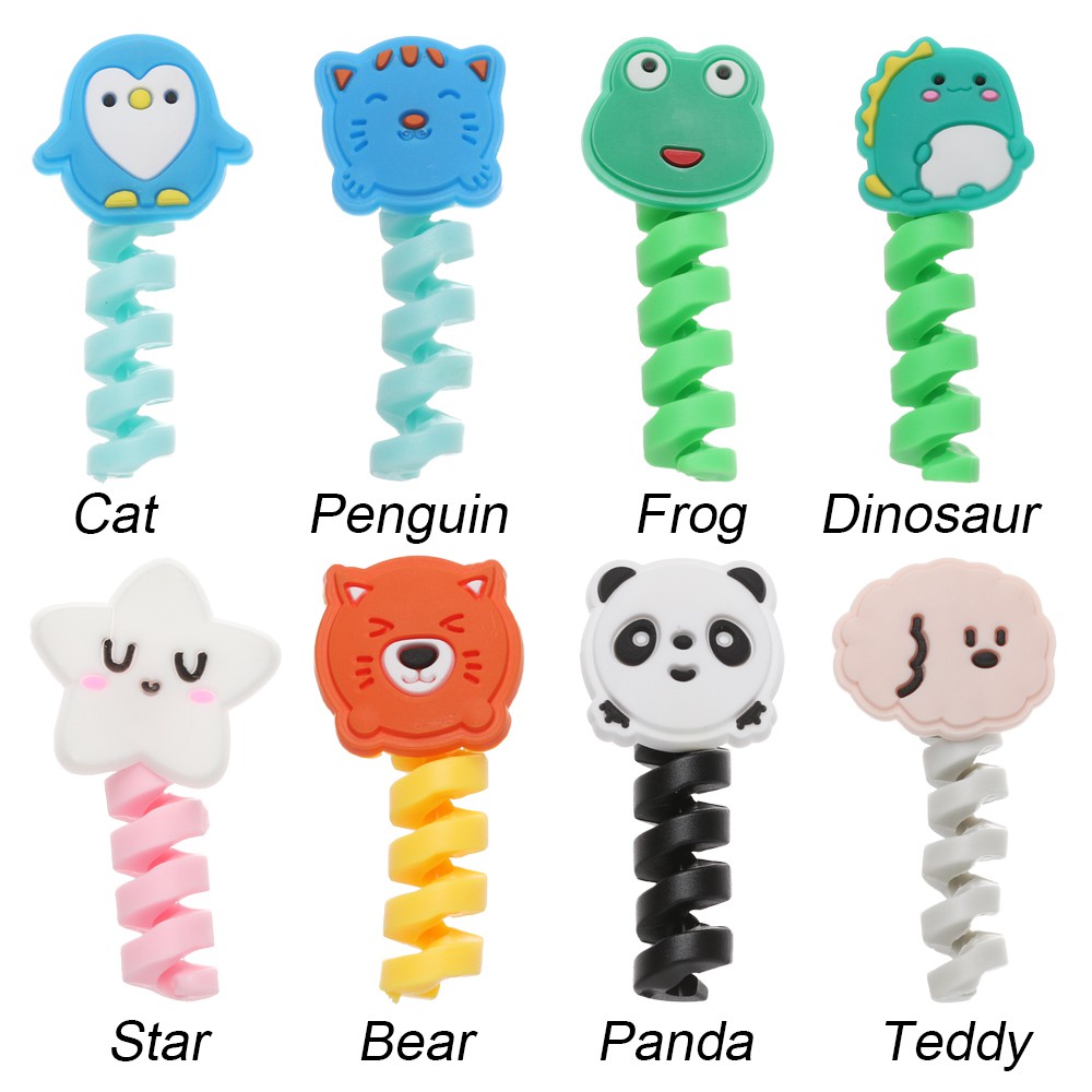 Phụ Kiện Bảo Vệ Dây Cáp Sạc Bằng Silicon Kiểu Dáng Hoạt Hình Dễ Thương