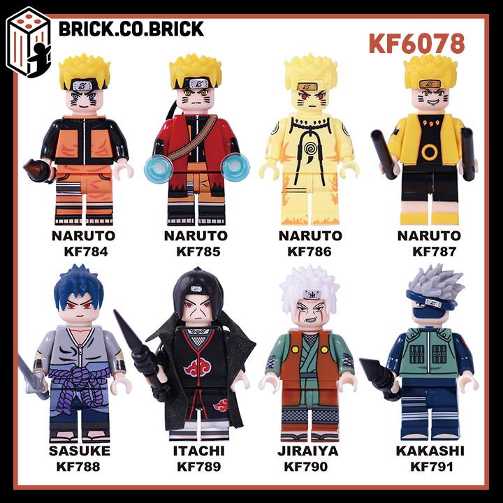 Jiraiya Itachi Sasuke Naruto Kakashi Đồ Chơi Lắp Ráp Anime Ninja Mô Hình Minifigure KF6078