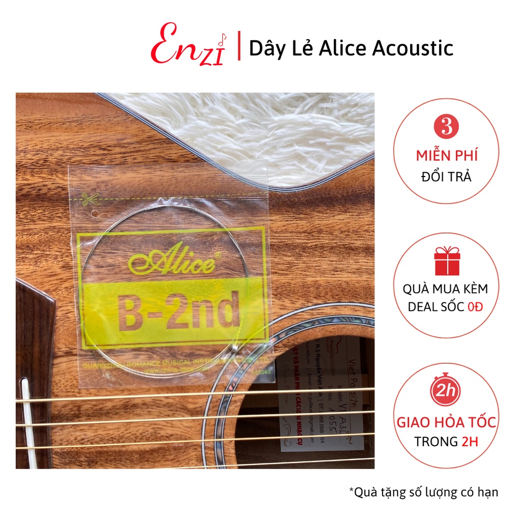 Dây lẻ acoustic Alice A206 A406 AW432 AW436 Chính Hãng dây sắt đàn ghita acoustic  ENZI
