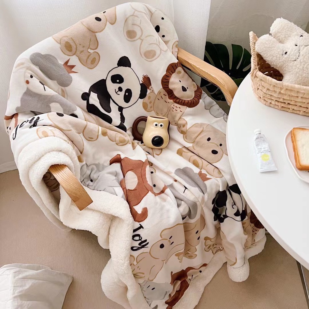 Chăn lông cừu cao cấp - Họa tiết xinh xắn dễ thương - Siêu ấm kích thước 2m x 2m3