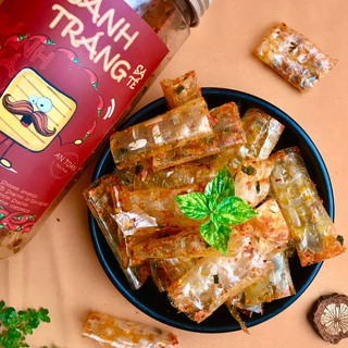 Bánh tráng cuộn sa tế tôm siêu vị SNACKIN, hũ pet ăn vặt Hà Nội