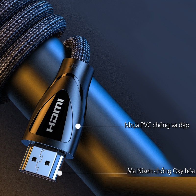 Cáp HDMI 2.1 Ugreen độ phân giải 8K@60Hz Cao Cấp  1M- 1,5M, -2M- 3M- 5M bảo hành 18 tháng