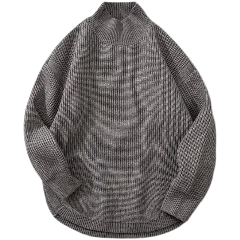 Áo len sweater nam form rộng cổ tròn ulzzang unisex, Áo sweater len oversize tay dài xẻ vạt màu xanh hottrend học sinh