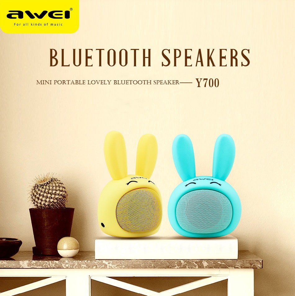 Loa bluetooth không dây mini Awei Y700 hai âm thanh nổi hỗ trợ AUX USB cho điện thoại