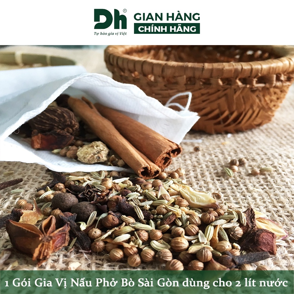 Gia vị nấu phở bò Sài Gòn Natural DH Foods nêm sẵn thành phần tự nhiên gói 25gr