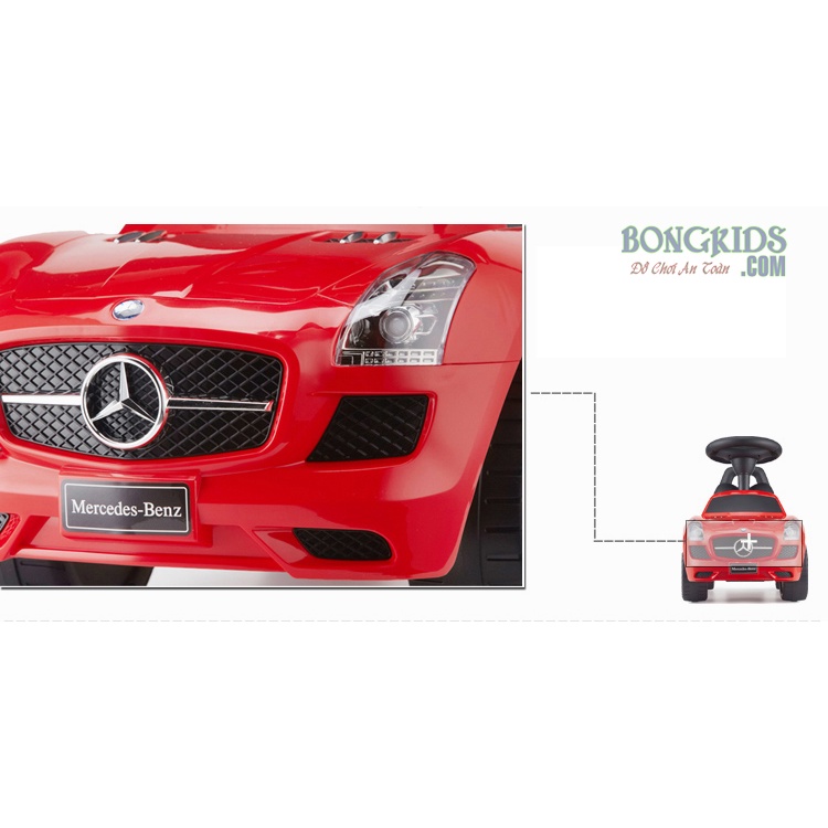 Xe ô tô chòi chân, bám tập đi Mercedes 332 cho bé 1-4 tuổi màu đỏ, trắng có nhạc còi vui nhộn