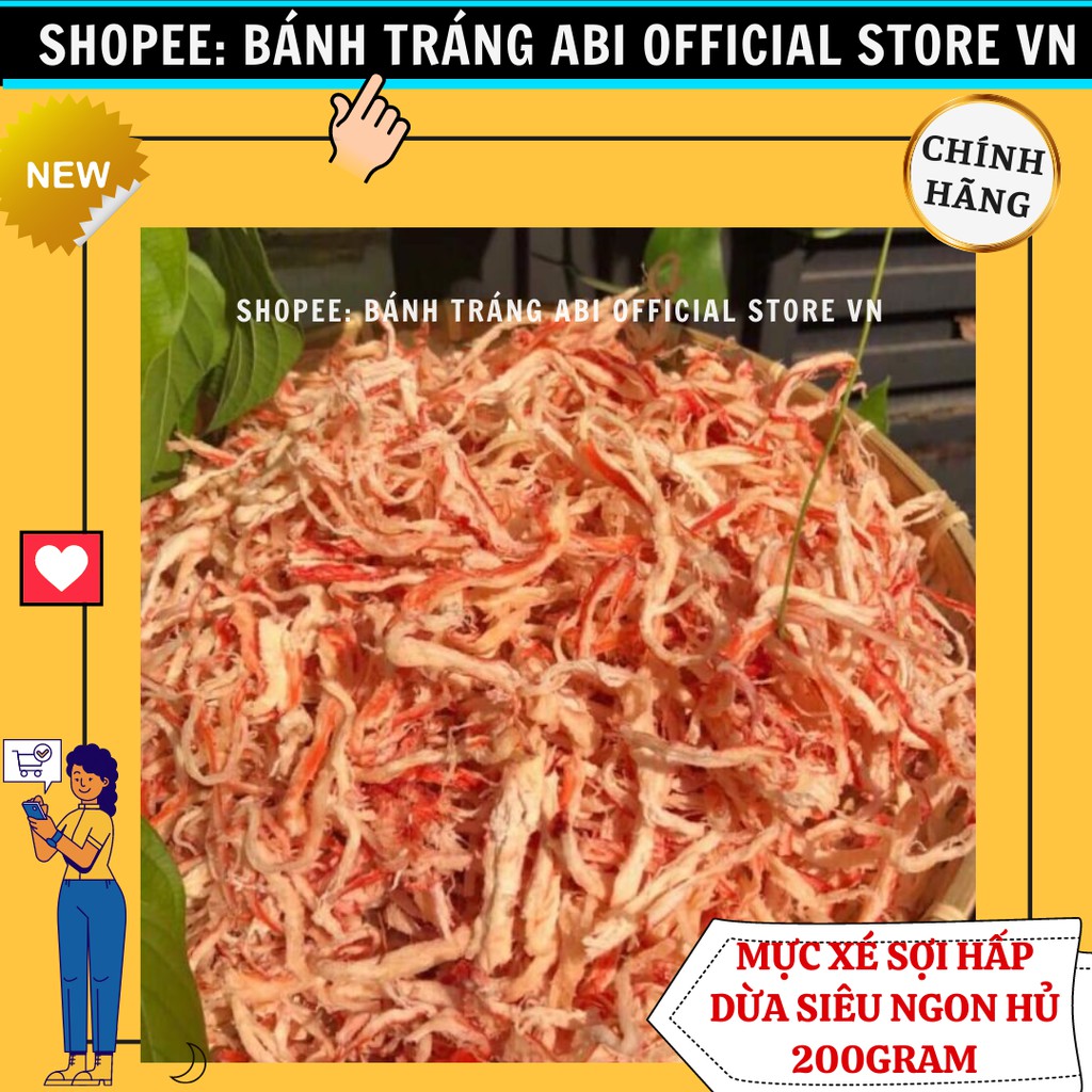 200G MỰC HẤP NƯỚC DỪA XÉ SỢI HỦ LỤC GIÁC NẮP VÀNG SIÊU NGON | BigBuy360 - bigbuy360.vn