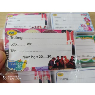 Tập 10 nhãn vở hoạt hình VH có keo dãn sẵn