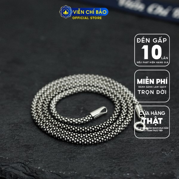 Dây chuyền bạc nam đốt vảy bản nhỏ chất liệu bạc Thái 925 thời trang phụ kiện trang sức Viễn Chí Bảo D100255