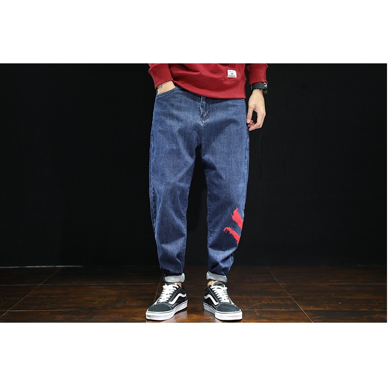 Quần Jean Baggy phối lửa đỏ - TQ05