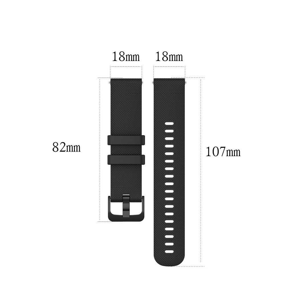 18mm Silicone Strap Watch Band for for Garmin Vivomove 3s Vivoactive 4s GarminActive S