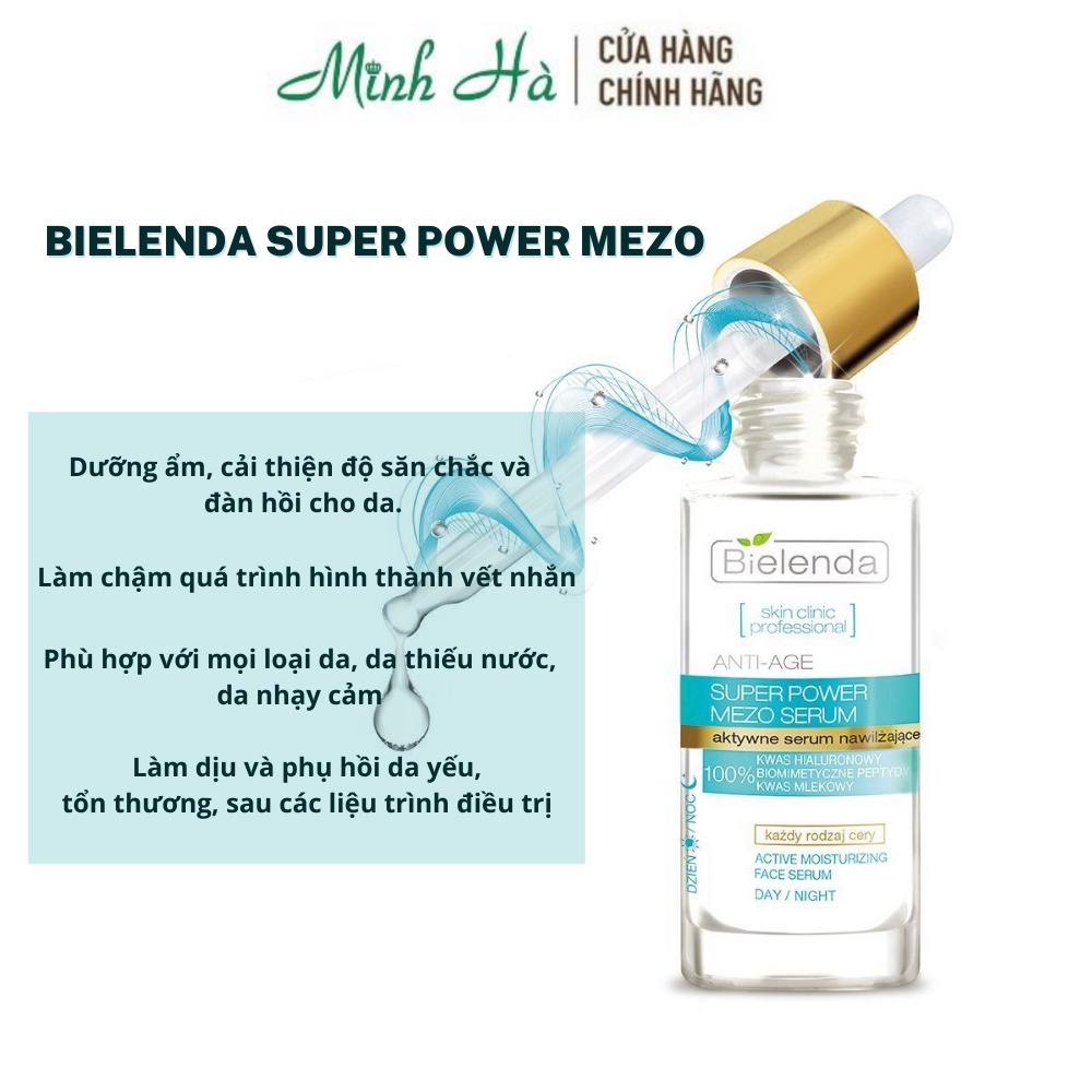 Serum Bielenda Super Power Mezo 30ml giúp dưỡng trắng chống lão hóa da
