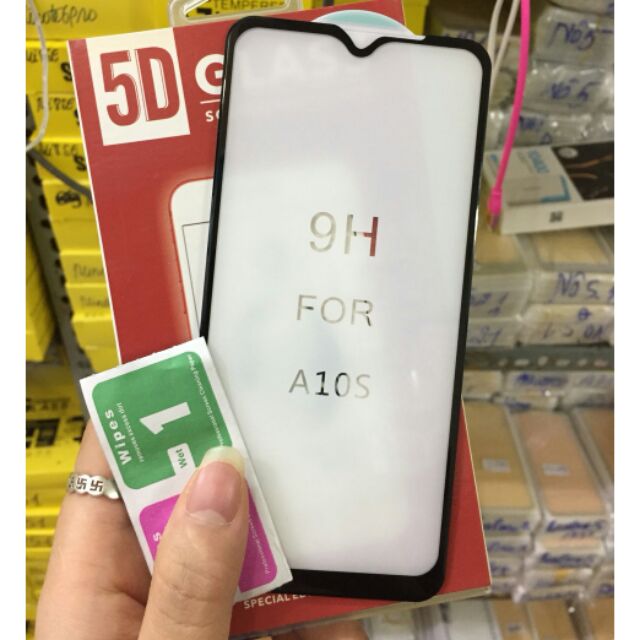 Kính cường lực Samsung A10S full màn 5D xịn cao cấp tặng kèm ốp silicon