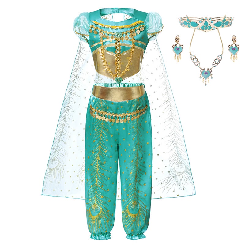 Bộ Đồ Hóa Trang Công Chúa Aladdin Jasmine Xinh Xắn Cho Bé Gái