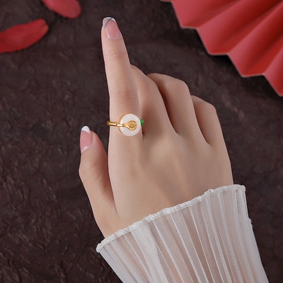 Nhẫn Hở Màu Xanh Lá Cây Phong Cách Trung Hoa Cổ Điển