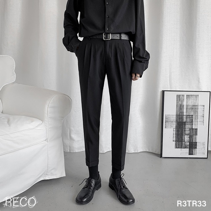 Quần vải nam Hàn Quốc cao cấp dáng vừa Trousers Loose R3TR33 Unisex