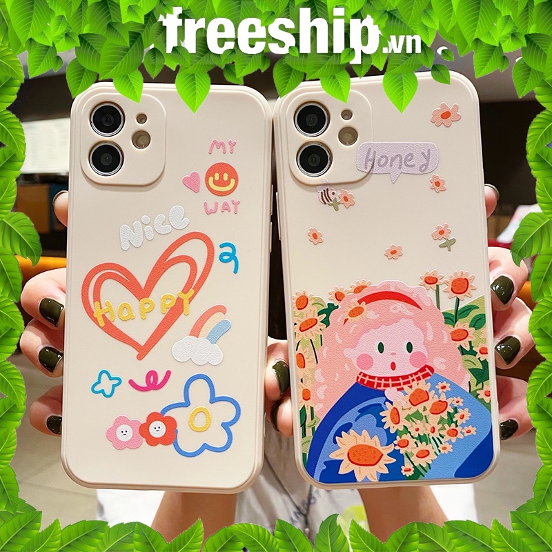 ỐP IPhone vuông cạnh ốp lưng iphone hình hoa mùa xuân siêu dễ thương 6/6plus/7plus/8/8plus/x/xr/xs/11/11promax/12promax