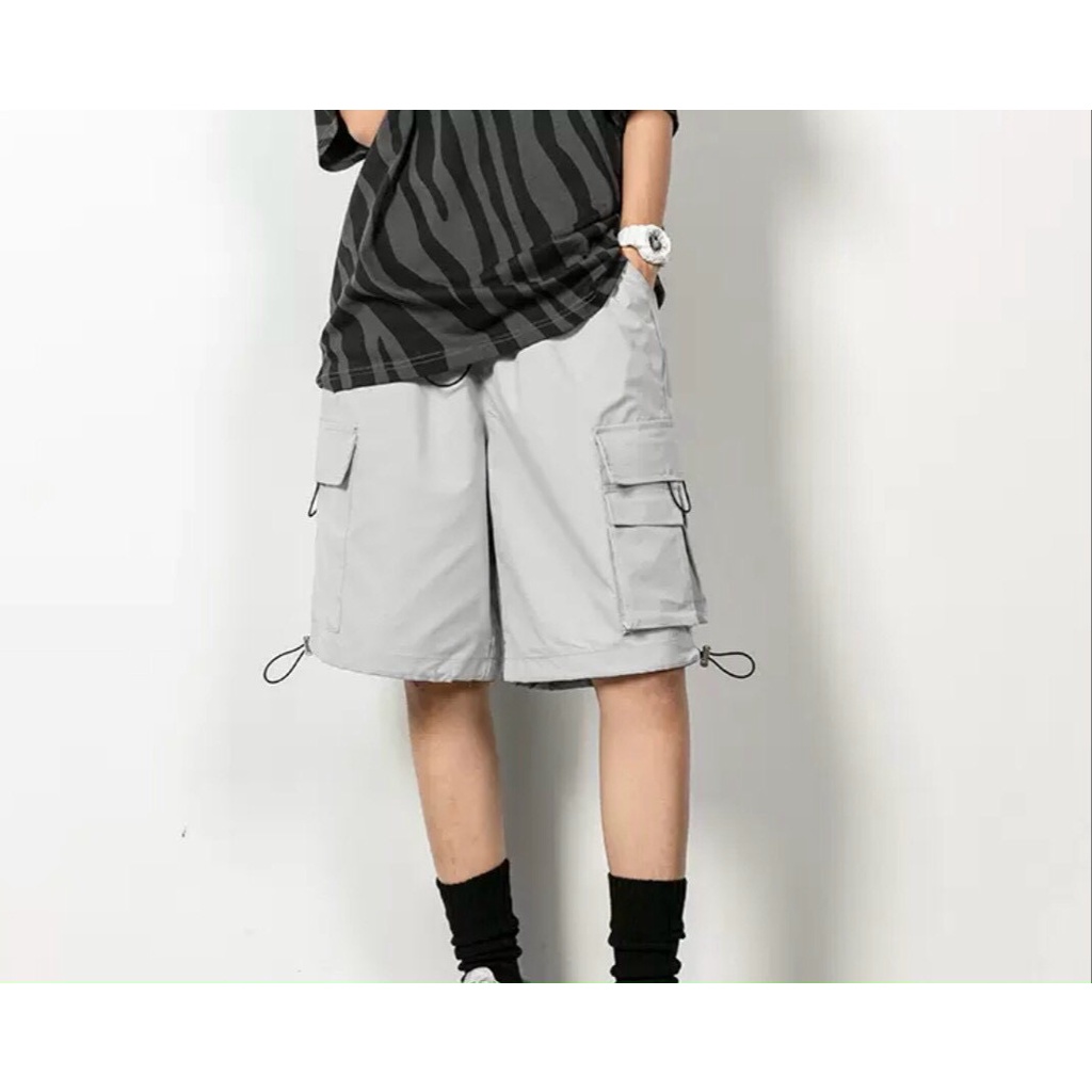 Quần Shorts nam nữ MEANSTORE sooc ống suông cạp chun Ulzzang short thể thao mặc ở nhà đi tập thoáng mát, Túi hộp rút dây