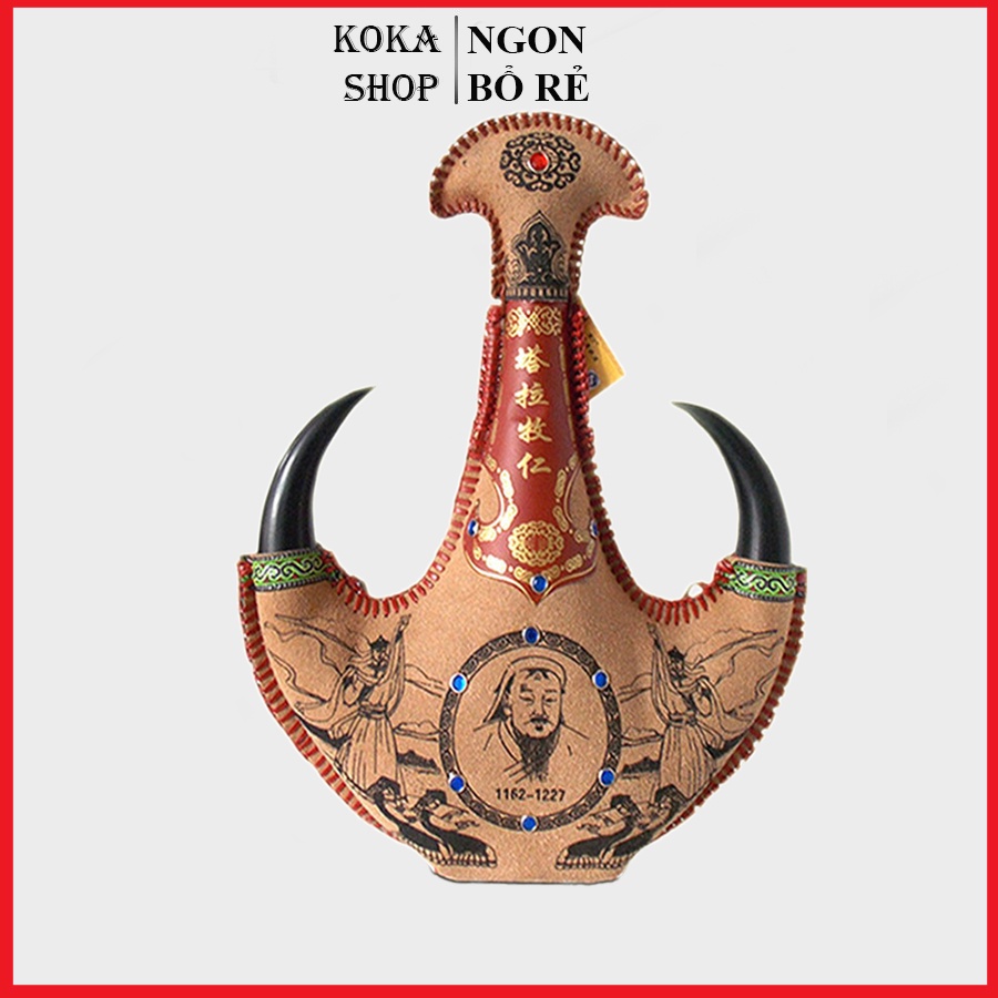 Bình đựng rượu da dê - túi da dê đựng rượu mông cổ kiếm hiệp cực đẹp cực chất với thiết kế cổ trang bền bỉ dung tích lớn