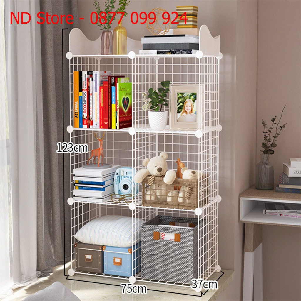 Kệ Đựng Đồ Dùng Đa Năng Ghép Từ Tấm Lưới Thép , Tủ TAB Đầu Giường Mini Siêu Đẹp [BÁN THEO TẤM]