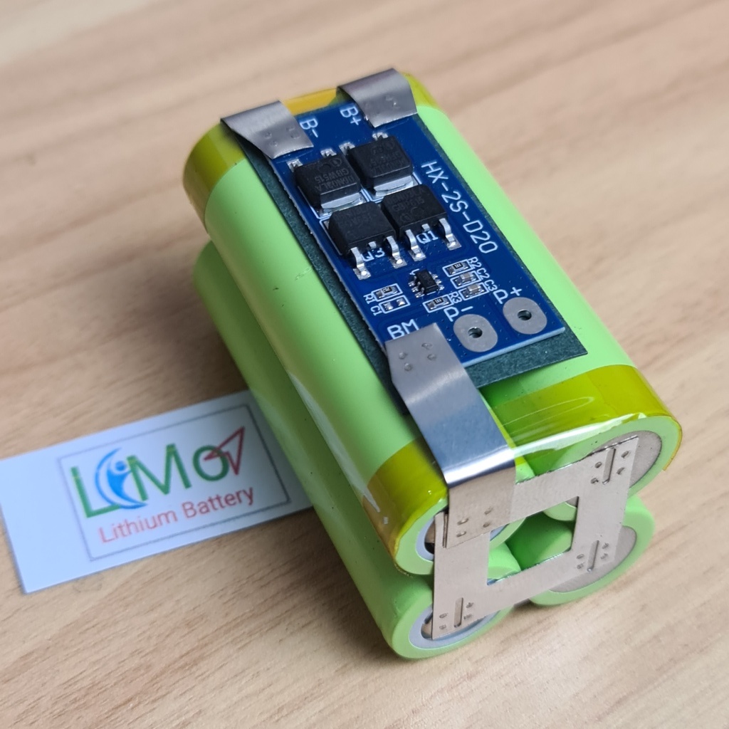 Khối pin 2S 7.2V - 8.4V  dòng xả cao cho máy bắt vít, pin máy khoan, đèn... Pin Lithium 18650 2S 8.4V - LIMO