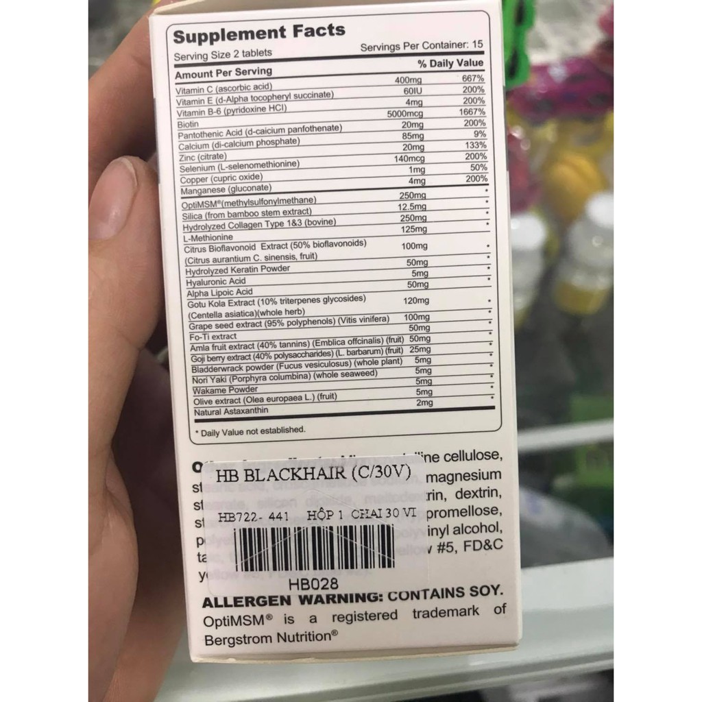 Viên uống giảm gãy rụng và đen tóc HB Black Hair / Healthy Beauty BlackHair (60 Viên) - cvspharmacy