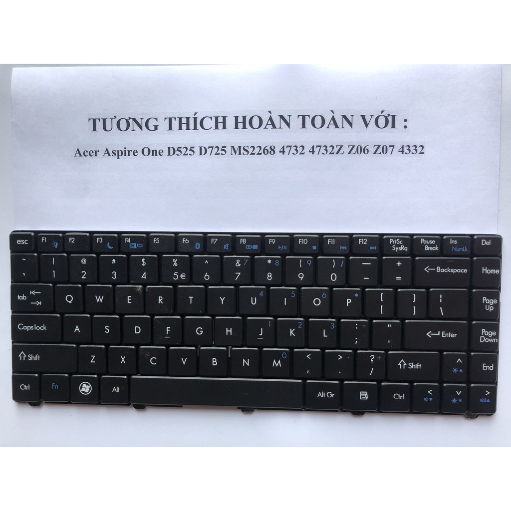 Bàn phím cho ACER eMachines D525 D725 MS2268 4732Z 3935 Z06 Z07 NV44 NV40 4332 Hàng mới 100%