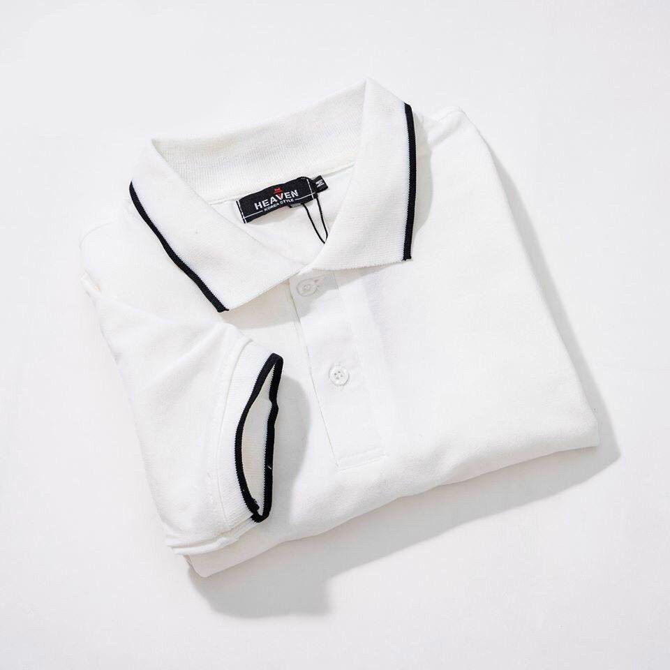 Áo Polo nam HEVEN cổ Viền bẻ dệt bo dày dặn chất Cotton 100% kiểu dáng basic áo thun nam nữ unisex ngắn tay cổ bẻ | BigBuy360 - bigbuy360.vn