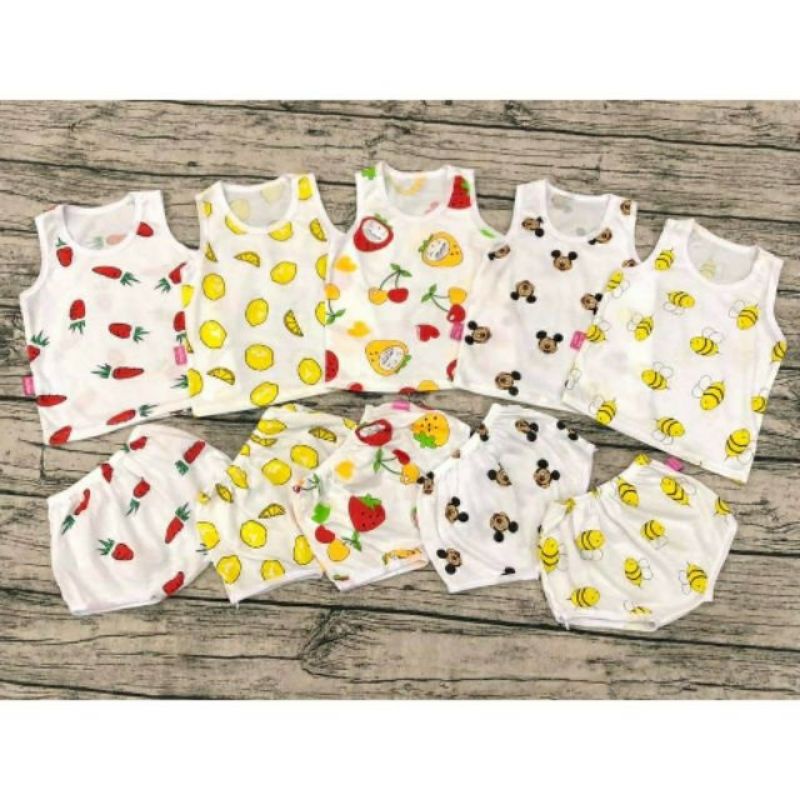 Set 5 bộ cotton bé trai/gái từ 3_15kg