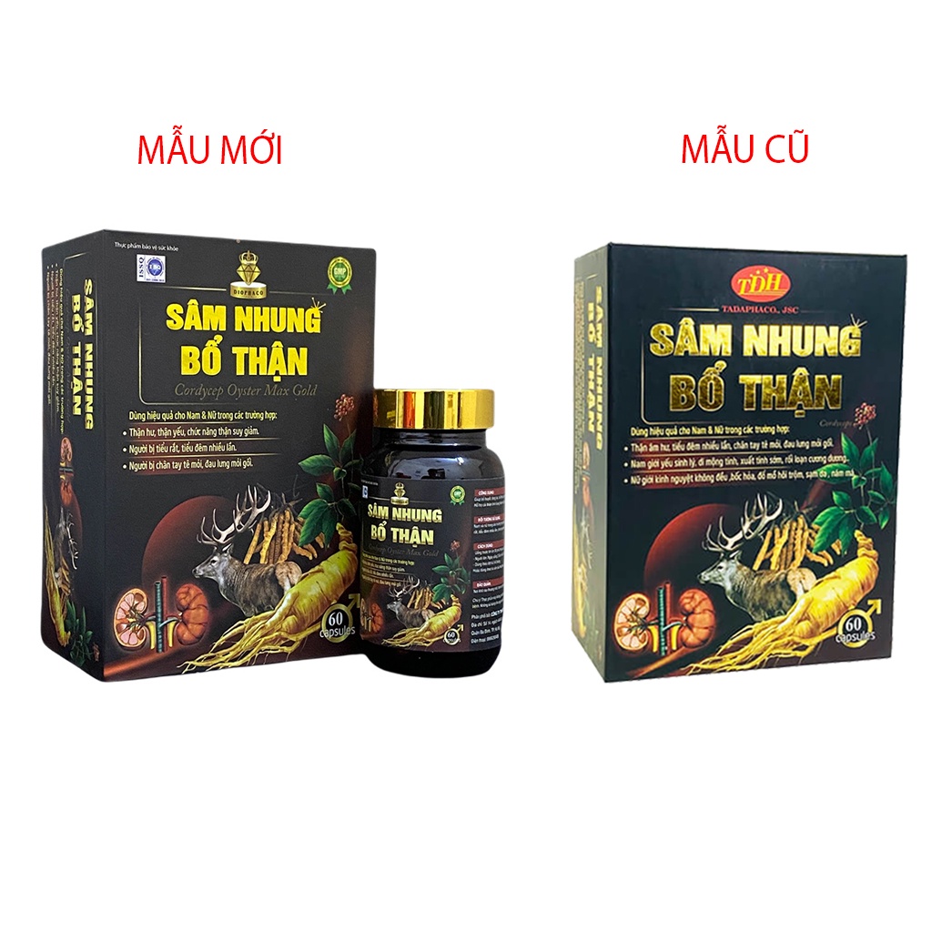 Sâm nhung bổ thận Cordycep tăng cường sinh lý nam nữ - giảm chứng thận hư thận yếu hộp 60 viên