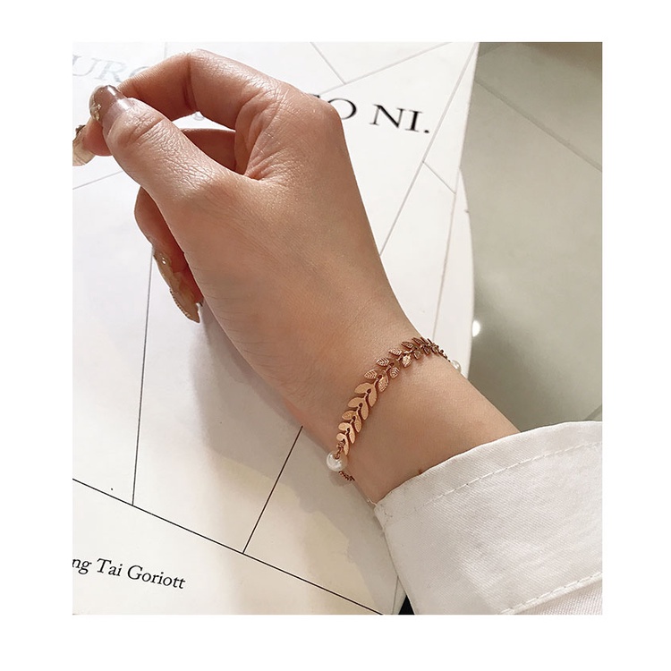 Vòng tay lắc tay nữ titan ngọc lá me H13-104A - CAM KẾT KHÔNG GỈ, KHÔNG BAY MÀU - BẢO HÀNH 12 THÁNG