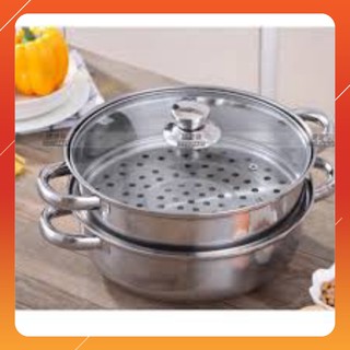 Nồi hấp 2 tầng inox size 28cm