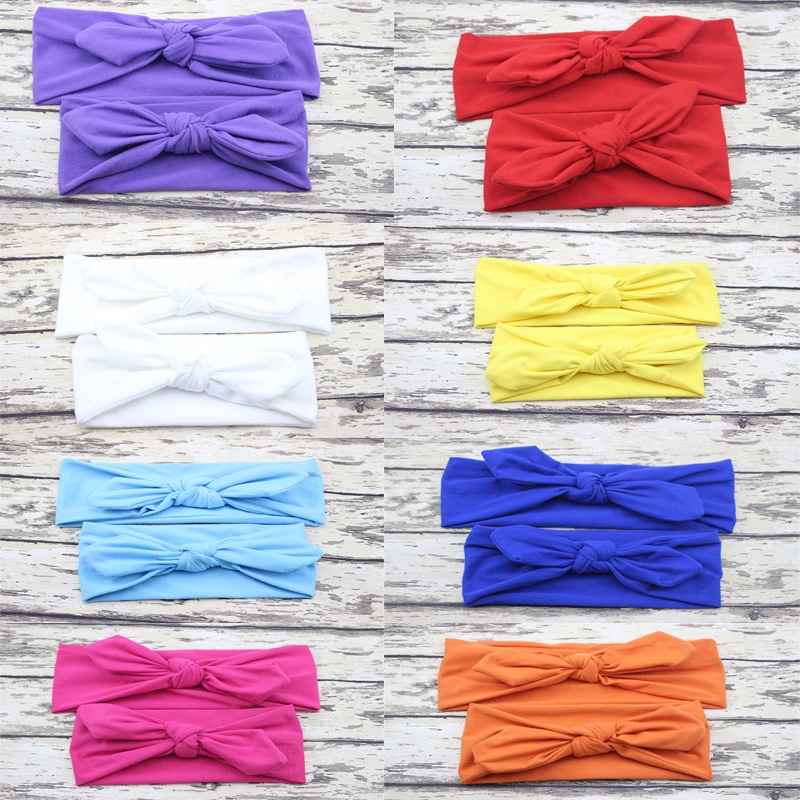 Băng Đô Cài Tóc Thắt Nút In Họa Tiết Xinh Xắn Thời Trang Cho Mẹ Và Bé