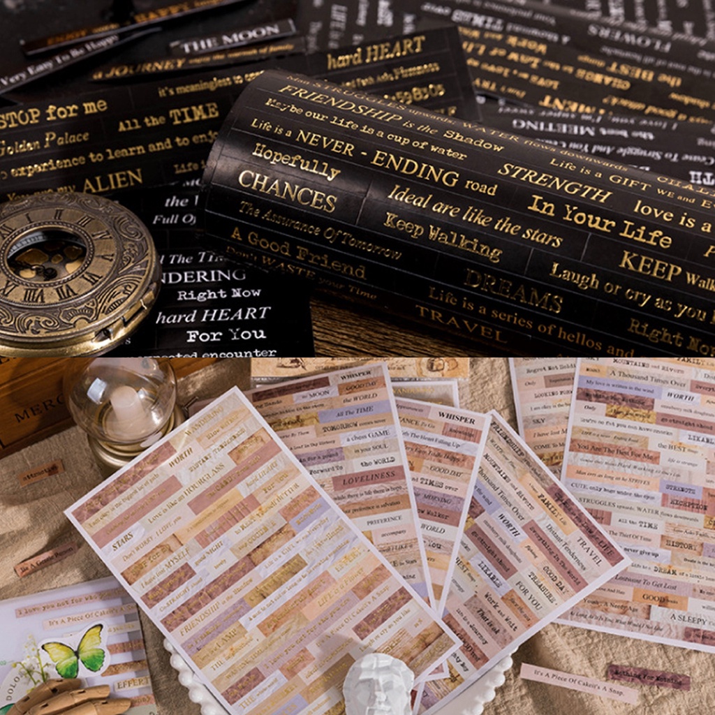 Set 4 tấm sticker câu quotes tiếng anh