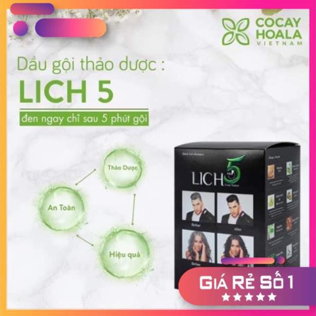 [Combo 10h] Dầu gội đen tóc Lich 5 [dầu gội nhuộm tóc thảo dược tốt nhất]