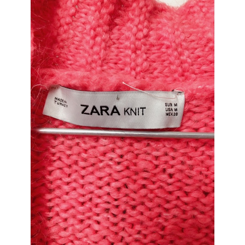 Thanh lý áo khoác len Zara  màu hồng neon - Size M