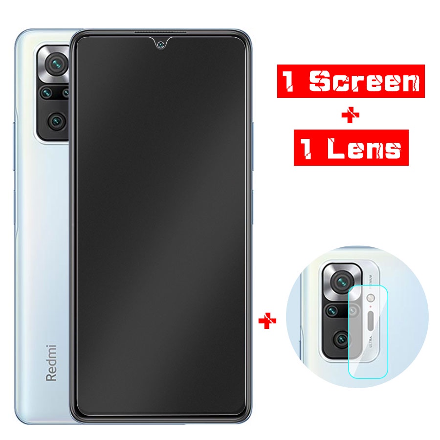 [ 2 Trong 1 ] Kính Cường Lực Nhám Chống Vân Tay + Kính Cường Lực Bảo Vệ Camera Cho  Xiaomi Mi 9T 10T 11T 11 Lite Poco F2 F3 X3 M3 M4 Pro Redmi Note 7 8 9 9S 10 10S 11 11S 9A 9C