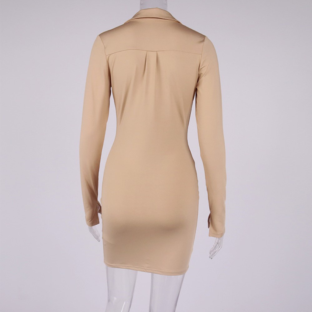 Đầm Sơ Mi Tay Dài Màu Sắc Thời Trang Cho Nữ