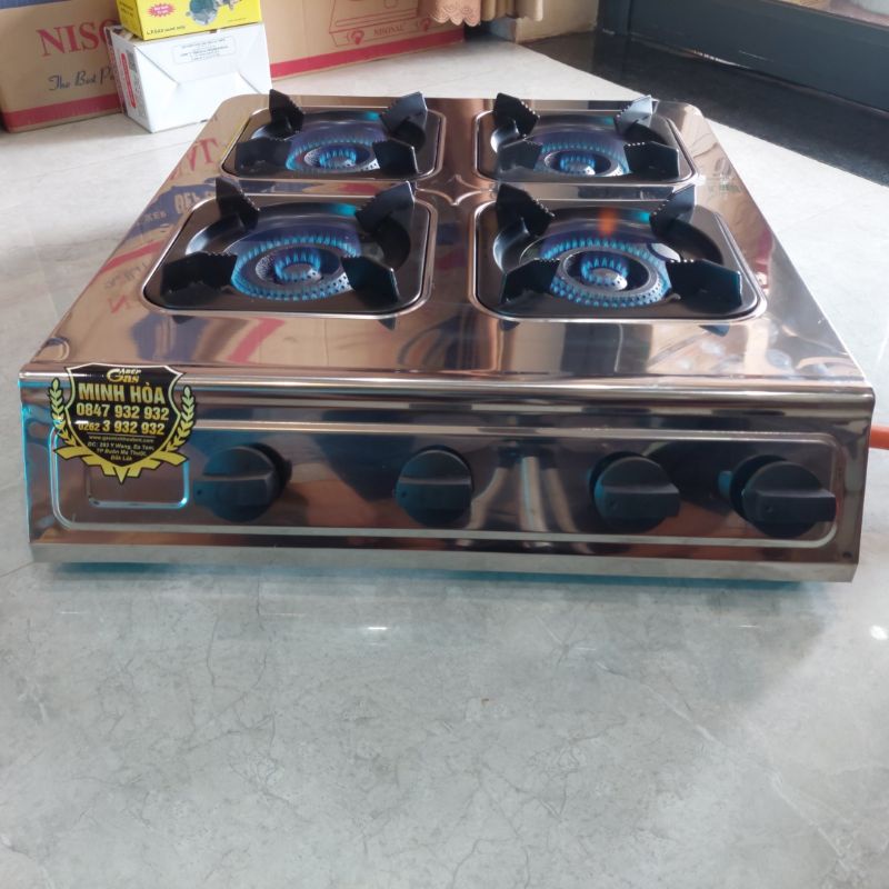 Bếp gas mỳ cay cấp độ bánh xèo 4 lò vuông