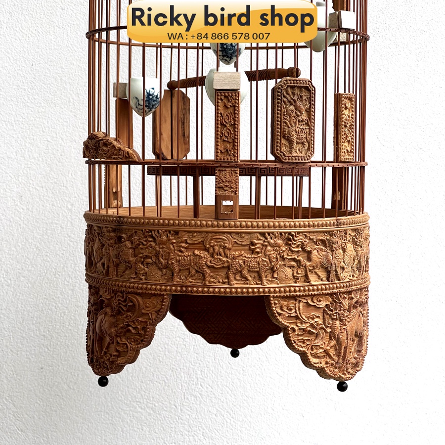 Lồng chim tre, Puteh bird cage -  Qillin design