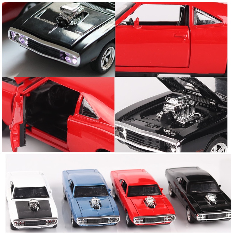 Mô hình xe ô tô Dodge fast and furious tỉ lệ 1 32 xe bằng kim loại mở được cửa có âm thanh và đèn
