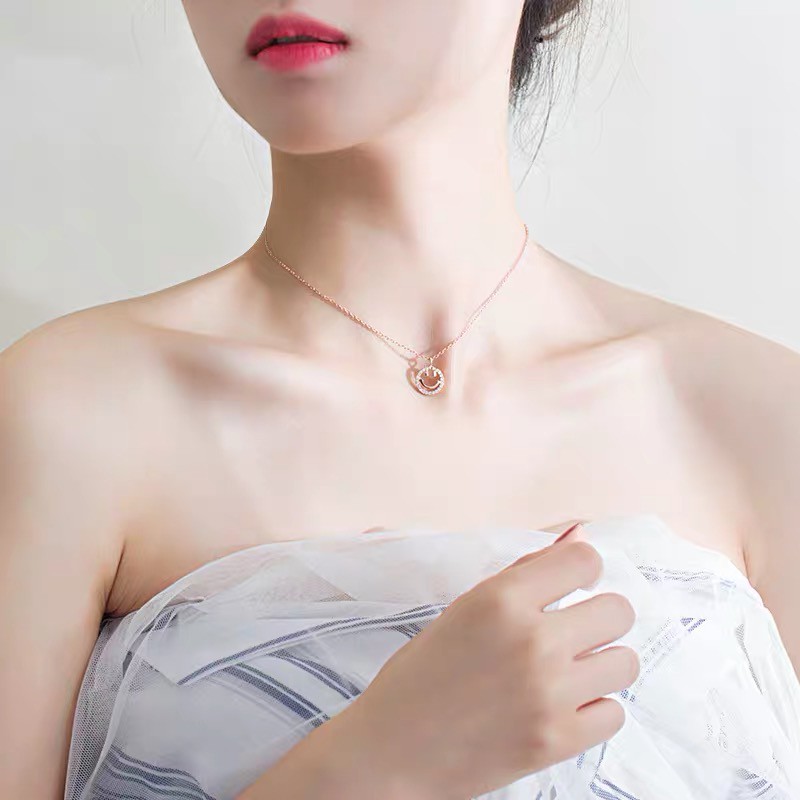 Dây Chuyền Mặt Cười Thiết Kế Hình Học Dễ Thương Không Phai Màu Phong Cách Hàn Quốc